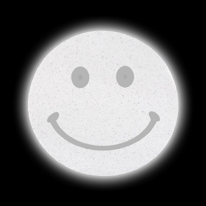 Светоотражающая термонаклейка &laquo;Смайл&raquo;, d = 5 см, 5 шт, цвет серый