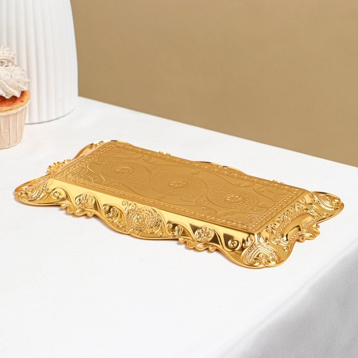 Поднос &laquo;Восток&raquo;, 25,5&times;15,5&times;1 см, цвет золотой
