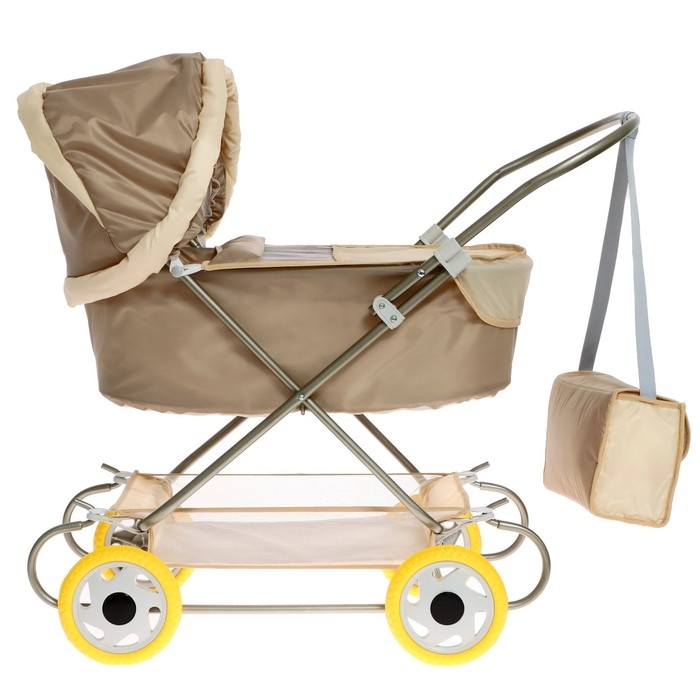 Коляска кукольная №6, цвет бежевый Коляска кукольная №6, цвет бежевый