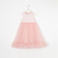 Платье нарядное детское, цвет розовый, рост 116 см