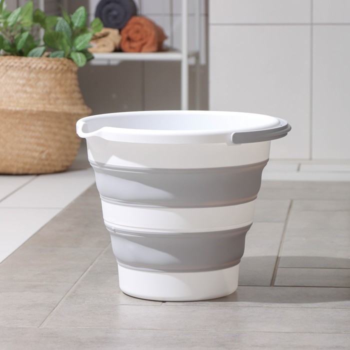 Ведро складное «Флекс», 10 л, 32×34×26 см, цвет смоки Ведро складное «Флекс», 10 л, 32×34×26 см, цвет смоки