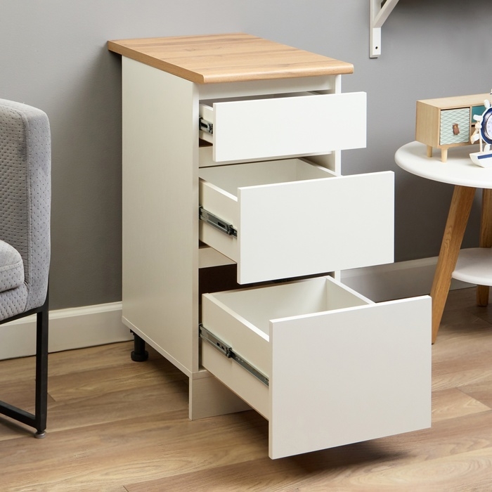 Шкаф напольный Зара 3 ящика 400х600х850 белый