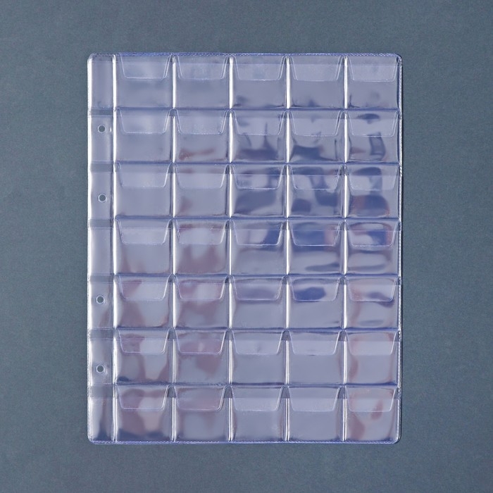 Набор листов для монет, формат "Оптима", 10 листов 200 х 250 мм, на 35 ячеек 35 х 35 мм