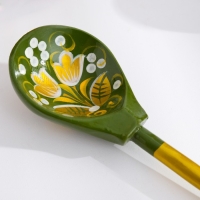 Ложка полубаская «Зеленая роспись», ручная работа Ложка полубаская «Зеленая роспись», ручная работа