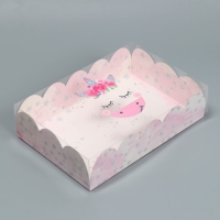 Коробка для печенья, кондитерская упаковка с PVC крышкой, &laquo;Чудесных мгновений&raquo;, 20 х 30 х 8 см