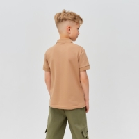 Футболка детская поло MINAKU: Basic line цвет бежевый, рост 122