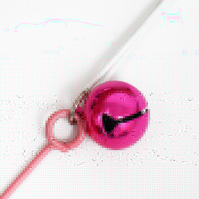 Дразнилка-удочка "Змейка" с бубенчиком, розовая на розовой ручке