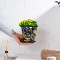 Горшок для цветов Доляна «Голди», 800 мл, цвет чёрный Горшок для цветов Доляна «Голди», 800 мл, цвет чёрный