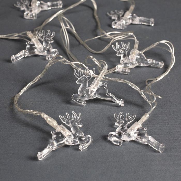 Гирлянда «Нить» 5 м с насадками «Олени», IP20, прозрачная нить, 20 LED, свечение мульти (RG/RB), мигание, 220 В Гирлянда «Нить» 5 м с насадками «Олени», IP20, прозрачная нить, 20 LED, свечение мульти (RG/RB), мигание, 220 В