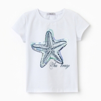 Футболка для девочки, цвет белый, рост 116