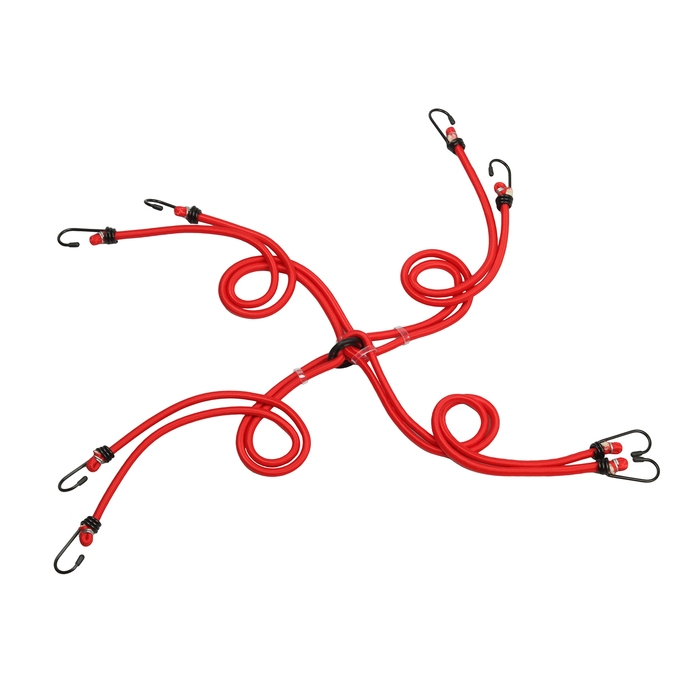 Резинка для крепления багажа Резинка для крепления багажа "Паук" 100 см, d8 мм, металлические крючки, набор 4 шт