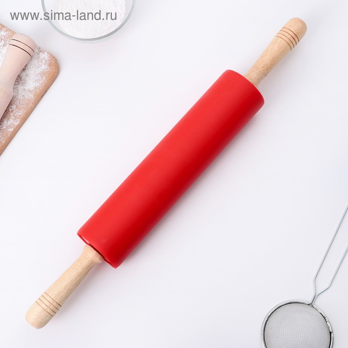 Скалка Доляна &laquo;Валенсия&raquo;, 52&times;6,5 см, рабочая часть 27,5, цвет МИКС