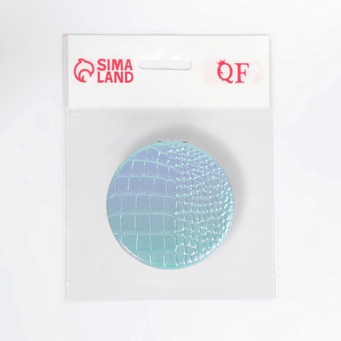 Зеркало складное &laquo;Крокодил&raquo;, d = 7,5 см, цвет голубой/зелёный