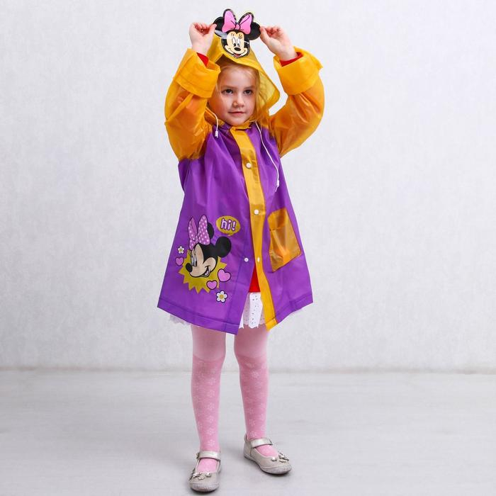 Дождевик детский, размер S, 92-98 см, Минни Маус