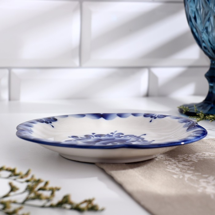 Блюдце &laquo;Пирожковница&raquo;, D=16 см, гжель