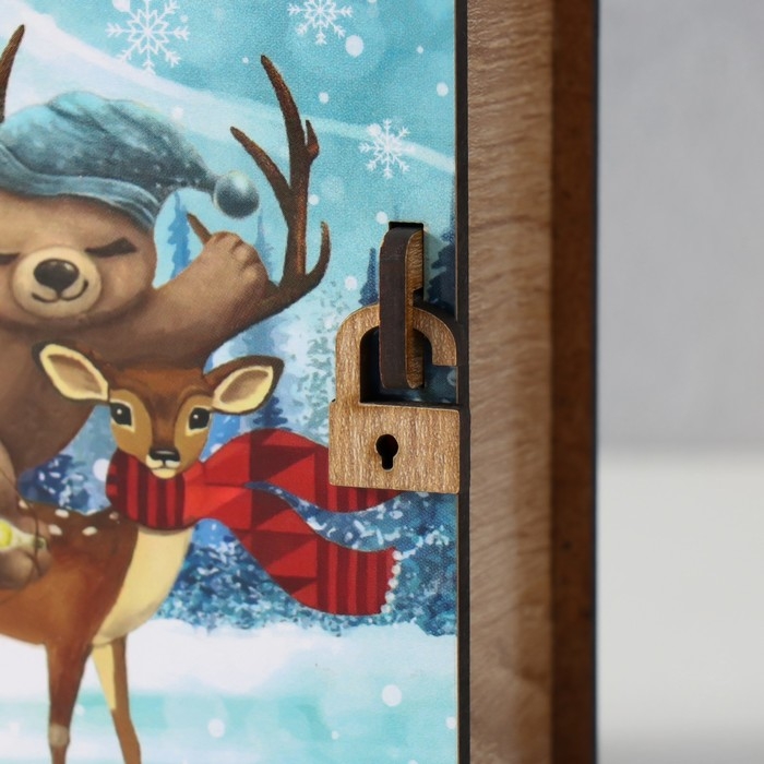 Новогодняя копилка-шкатулка Новогодняя копилка-шкатулка "Богатства" 14х12х5 см