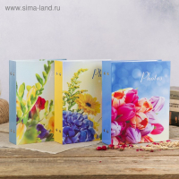 Фотоальбом на 200 фото 10х15 см "Цветочная коллекция-4" МИКС