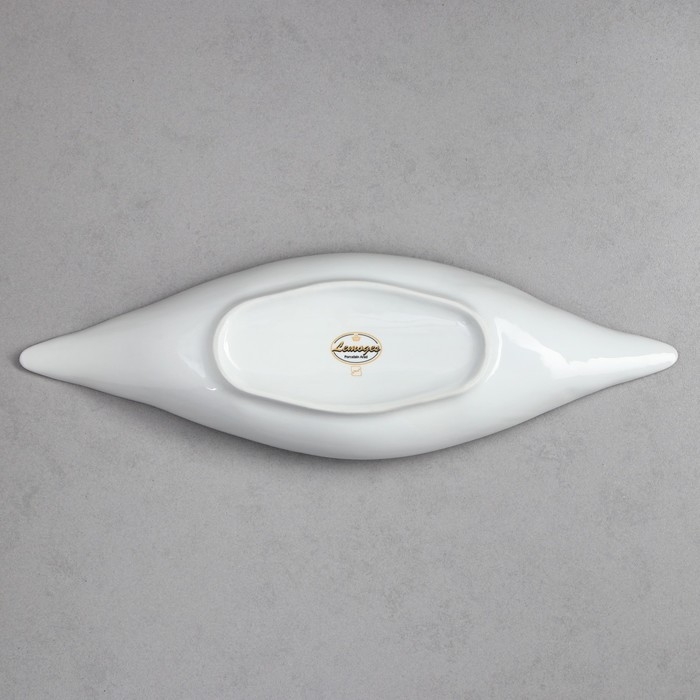 Салатник &laquo;Лодочка&raquo;, 600 мл, золотая обводка, фарфор, Иран