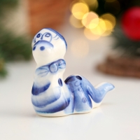 Новый год. Сувенир символ года "Змея Мотя", гжель, 5 см Новый год. Сувенир символ года "Змея Мотя", гжель, 5 см