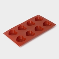 Форма для выпечки Доляна «Сердце», силикон, 29×17×1,5 см, 8 ячеек (6×5×1,5 см), цвет коричневый Форма для выпечки Доляна «Сердце», силикон, 29×17×1,5 см, 8 ячеек (6×5×1,5 см), цвет коричневый