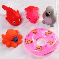 Набор резиновых игрушек для ванны &laquo;Морские жители&raquo;, с пищалкой, 10 шт, Крошка Я