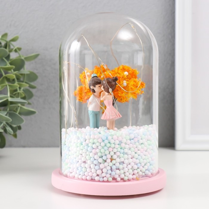 Сувенир пластик свет "Парочка у желтого дерева" МИКС 11х11х16 см