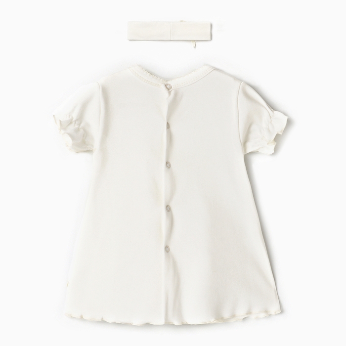 Набор: платье с коротким рукавом и повязка Крошка Я, 3-6 мес, (62-68 см),100 % хлопок