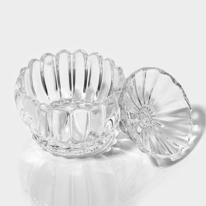 Сахарница стеклянная Доляна &laquo;Любава&raquo;, 250 мл, 10&times;10,5 см