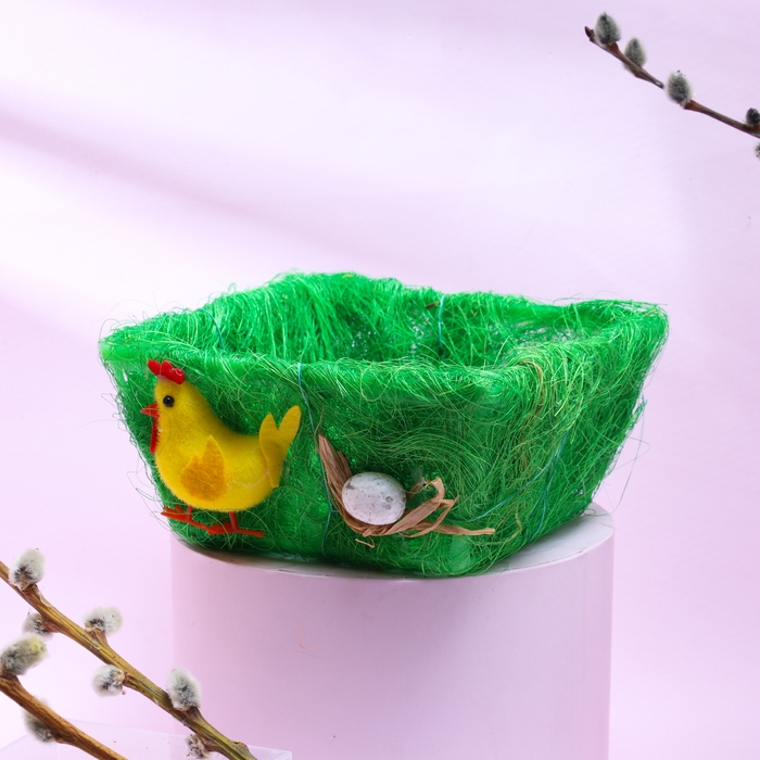 Пасхальная декоративная корзинка Пасхальная декоративная корзинка "Травка" 16х18х8 см