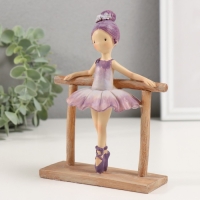 Сувенир полистоун "Маленькая балерина за станком" фиолетовый 12,5х7х16,5 см