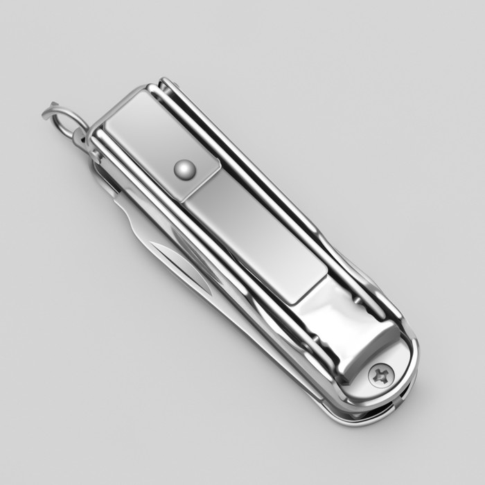 Кусачки-книпсер маникюрные, 4 в 1, многофункциональные, 6 см, цвет серебристый Кусачки-книпсер маникюрные, 4 в 1, многофункциональные, 6 см, цвет серебристый