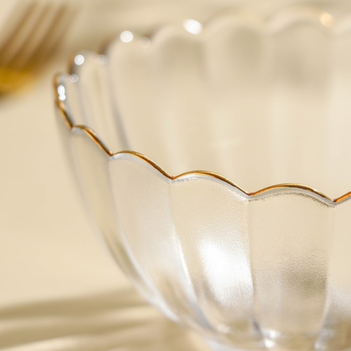 Салатник стеклянный &laquo;Хризантема&raquo;, 290 мл, d=11,7 см, цвет прозрачный