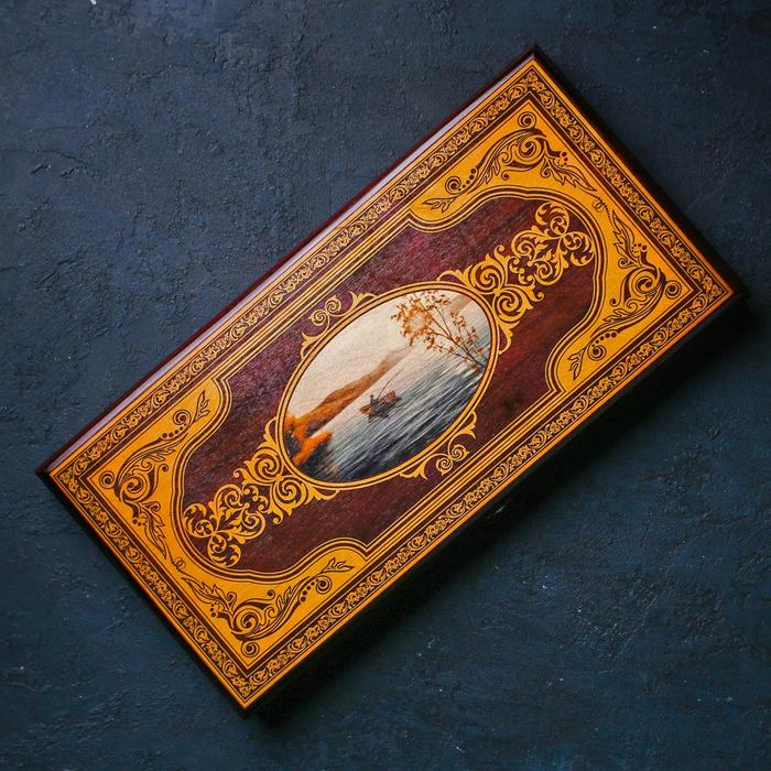 Нарды средние &laquo;Рыбалка. Пейзаж&raquo; 50 &times; 50 см