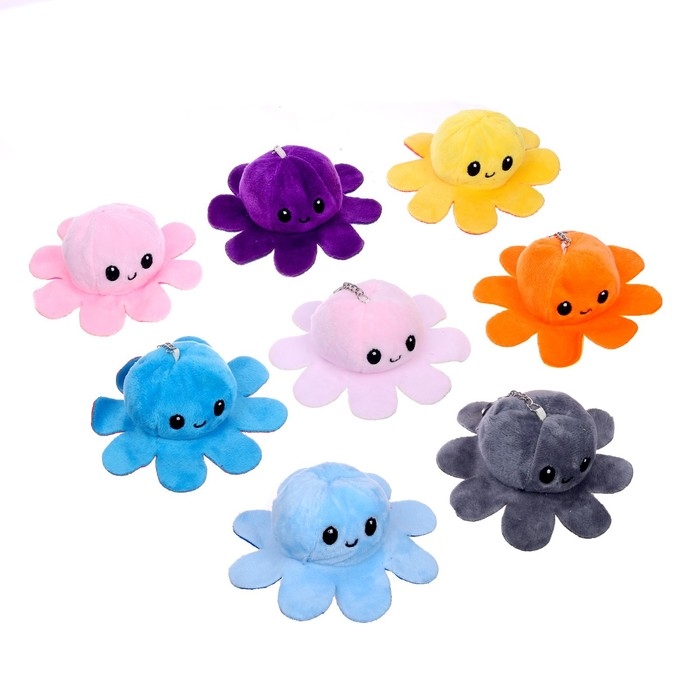 Мягкая игрушка-трансформер &laquo;Осьминог-перевёртыш&raquo;, 12 см, на брелоке, цвета МИКС