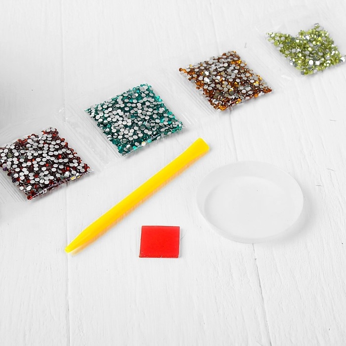 Алмазная мозаика с частичным заполнением на картонной основе &laquo;Слон&raquo;, 20 х 20 см