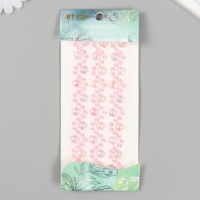 Наклейка пластик стразы "Волна с цветами" МИКС 19х8 см