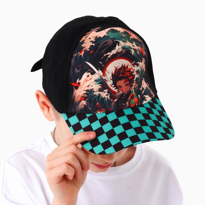 Кепка детская для мальчика &laquo;Волны&raquo;, аниме, цвет чёрный, р-р 52-54, 5-7 лет