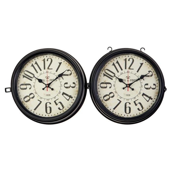 Часы настенные двусторонние, на подвесе Часы настенные двусторонние, на подвесе "Вокзальные", 55 х 50 см