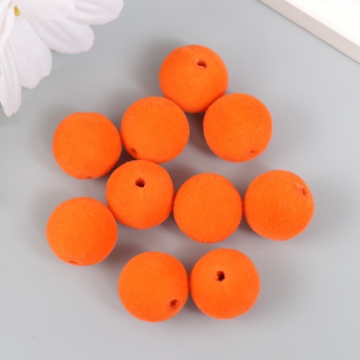 Бусины для творчества бархатное напыление "Кожура апельсина" набор 10 шт d=1,4 см