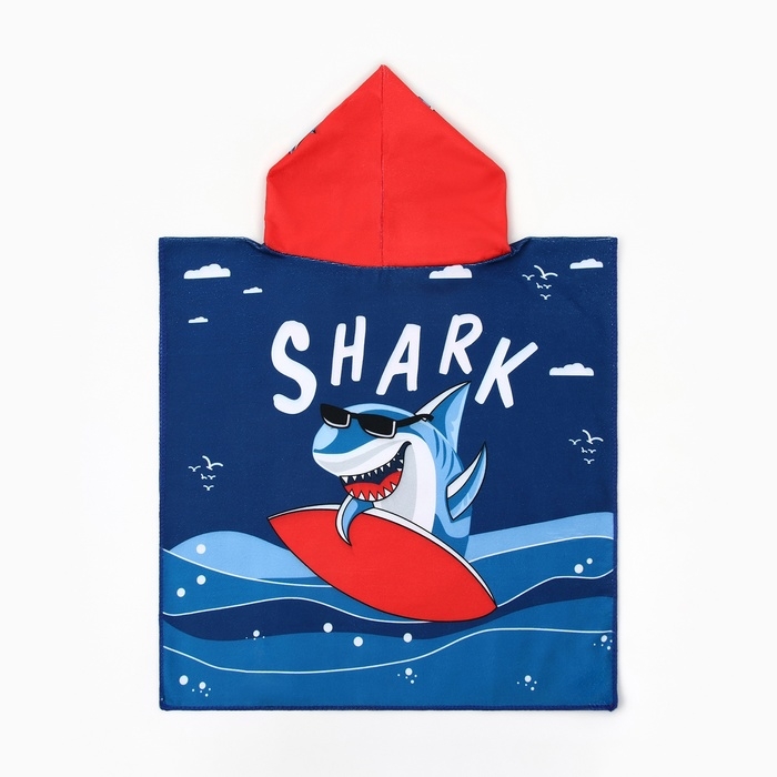 Полотенце-пончо детское LoveLife Полотенце-пончо детское LoveLife "Акула" 60х120 см, 100% пэ, 230 г/м2