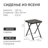 Стул складной Nika, 30.5 х 30.5 х 40 см, цвет ясень чёрный Стул складной Nika, 30.5 х 30.5 х 40 см, цвет ясень чёрный