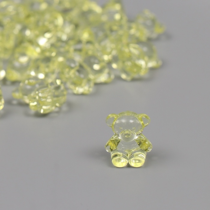 Декор для творчества пластик Декор для творчества пластик "Медвежонок" жёлтый набор 25 шт 1,8х1,5х1 см