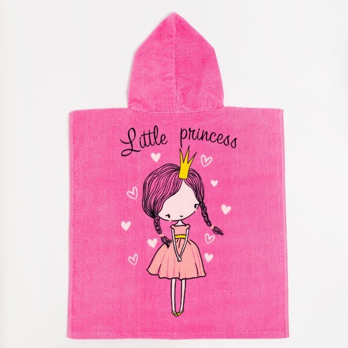 Полотенце-пончо детское махровое Крошка Я Полотенце-пончо детское махровое Крошка Я "Принцесса", 60*120см, 100% хлопок, 300гр/м2