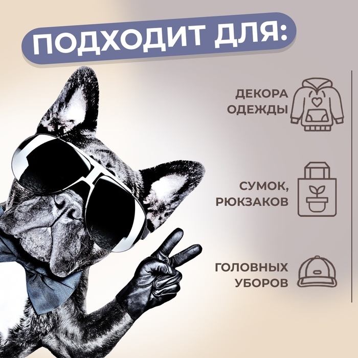 Термотрансфер &laquo;Французский бульдог&raquo;, 14,5 &times; 21,5 см, цена за 1 штуку