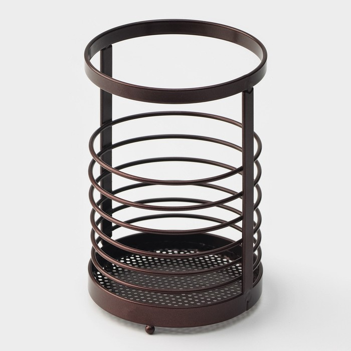 Сушилка для столовых приборов Доляна «Лофт», 11,5×11,5×17 см, цвет коричневый Сушилка для столовых приборов Доляна «Лофт», 11,5×11,5×17 см, цвет коричневый