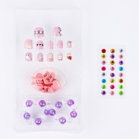 Детские накладные ногти &laquo;Милахи&raquo;, 12 шт, набор с браслетом и заколками