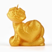 Свеча новогодняя &laquo;Змейка милашка&raquo;, на Новый год, золотая, 69 х 61 х 36