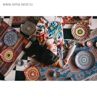 Тортовница Риштанская Керамика "Цветы", 31 см, синяя Тортовница Риштанская Керамика "Цветы", 31 см, синяя