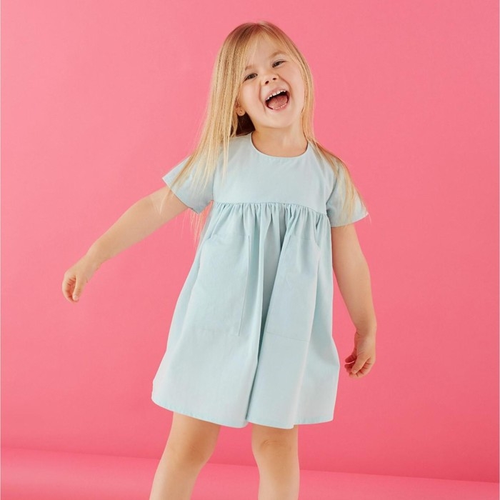 Платье детское с карманом KAFTAN, р. 34 (122-128), мятный