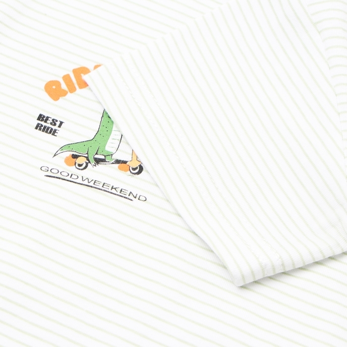 Футболка для мальчика, цвет белый/полоска, рост 110 см